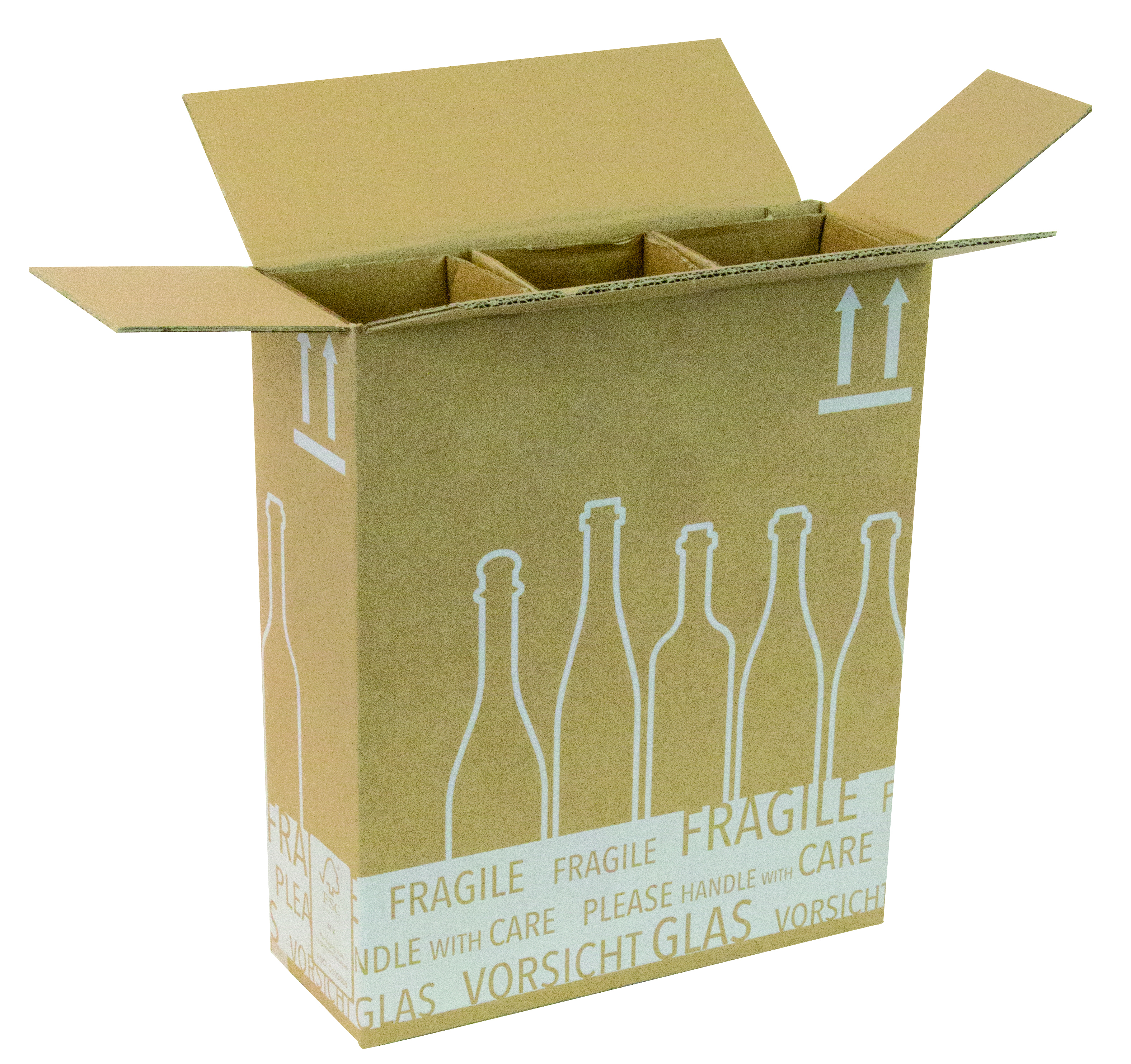 Flaschenkarton für 3 Flaschen Einfach und schnell aufzubauen.