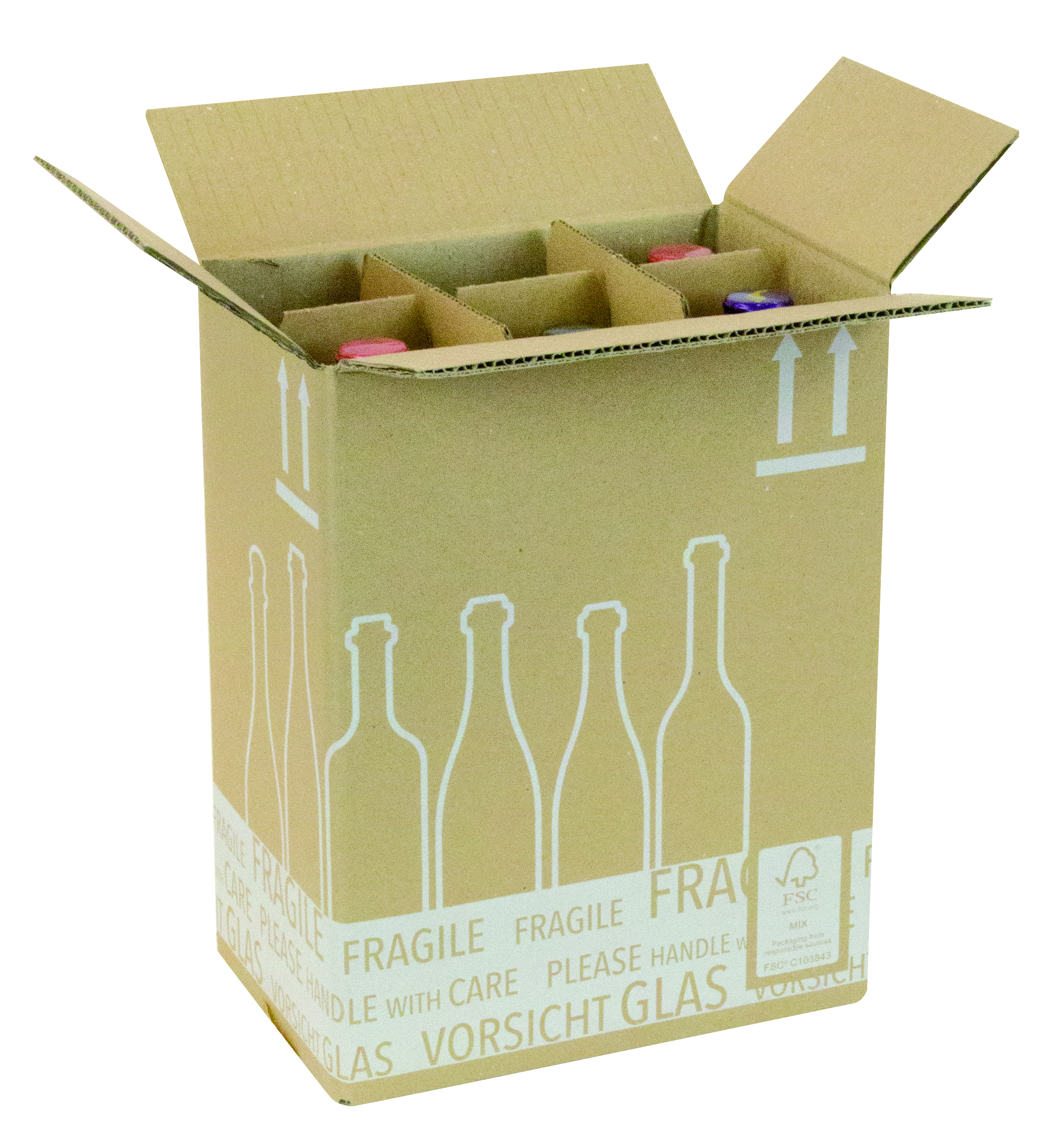 Boîte d'expédition pour 6 bouteilles La caisse carton qui expédie vos bouteilles parfaitement protégées.