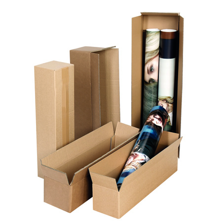 Koker dozen, opening a/d lange zijde Ideaal om lange producten snel in te verpakken.