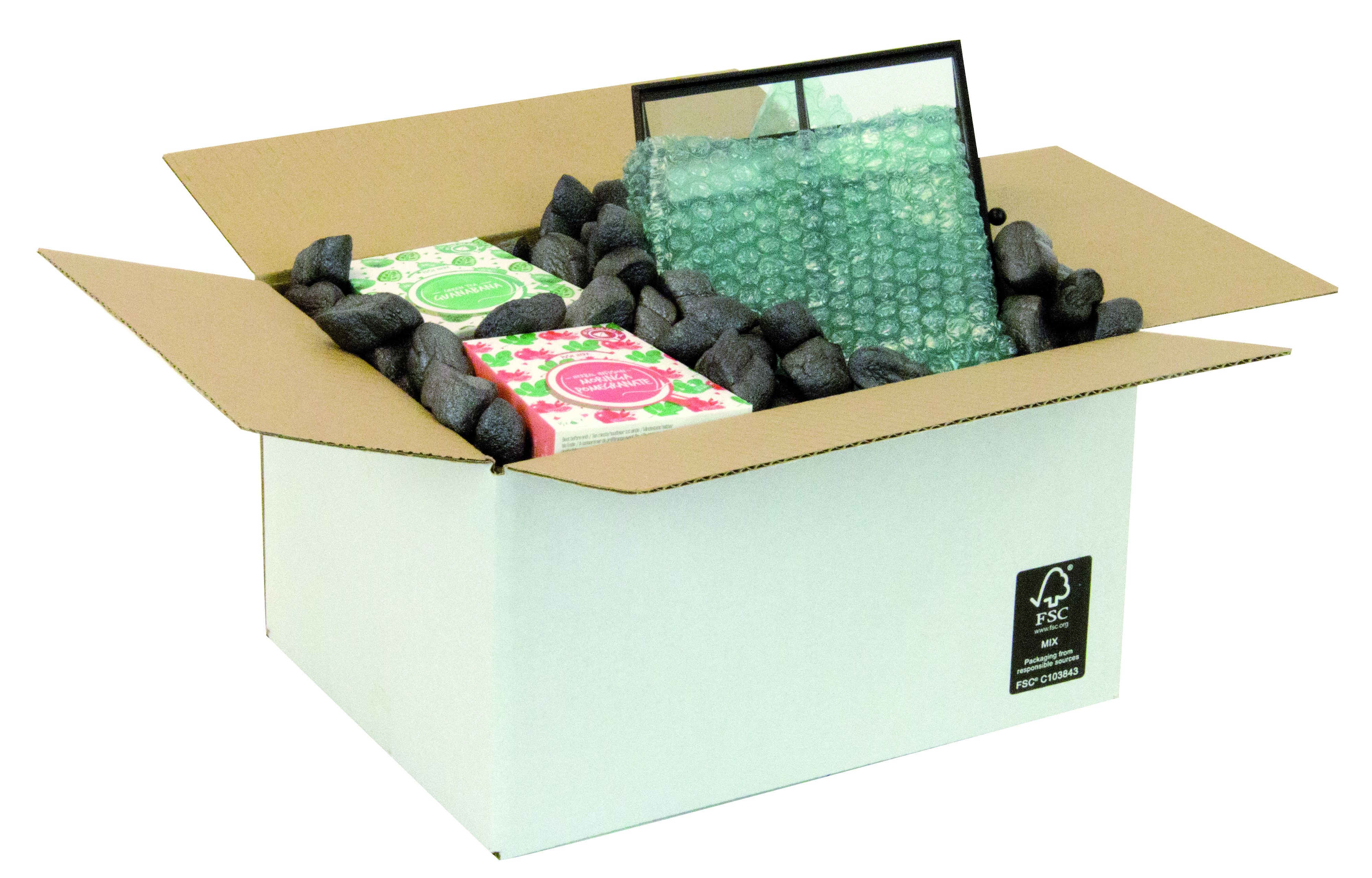 Caisses carton simple cannelure blanches Les caisses blanches mettent en valeur vos produits et leur assurent une présentation soignée.