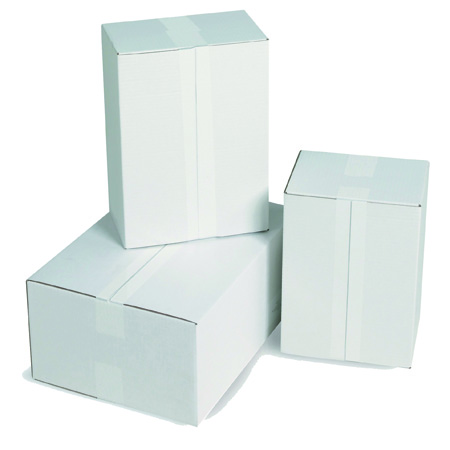 Caisses carton simple cannelure blanches Les caisses blanches mettent en valeur vos produits et leur assurent une présentation soignée.